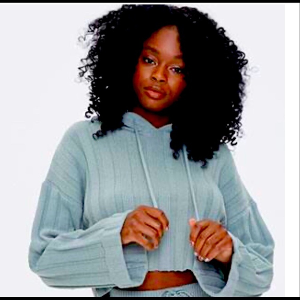 Ribbed Drop Sleeve Hoodie